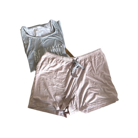 Rae Dunn 2pc Be Kind Racerback Tank & Shorts Set Size L - Picture 6 of 7